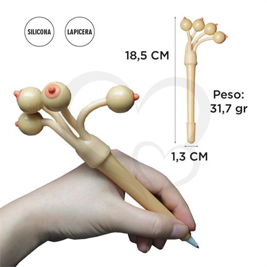 Lapicera con pechos que cuelgan